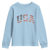 Funny USA Patriotic 4th of July American Flag Youth Sweatshirt - Wonder Print Shop