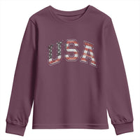 Funny USA Patriotic 4th of July American Flag Youth Sweatshirt - Wonder Print Shop