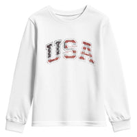 Funny USA Patriotic 4th of July American Flag Youth Sweatshirt - Wonder Print Shop