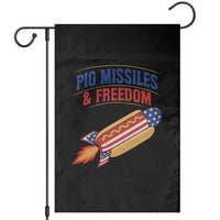 Pig Missiles And Freedom Hot Dog 4th of July Humor Garden Flag