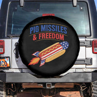 Pig Missiles And Freedom Hot Dog 4th of July Humor Spare Tire Cover