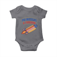 Pig Missiles And Freedom Hot Dog 4th of July Humor Baby Onesie