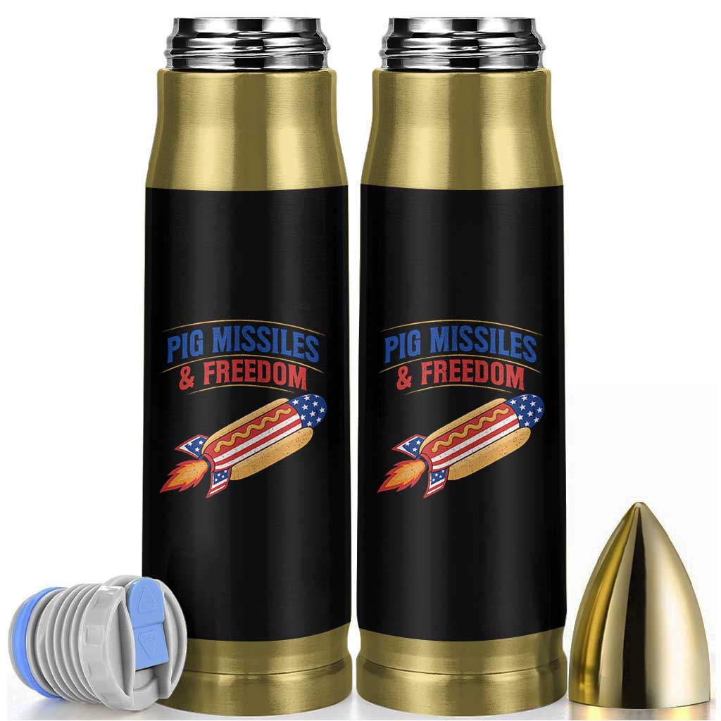 Pig Missiles And Freedom Hot Dog 4th of July Humor Bullet Tumbler