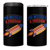 Pig Missiles And Freedom Hot Dog 4th of July Humor 4 in 1 Can Cooler Tumbler