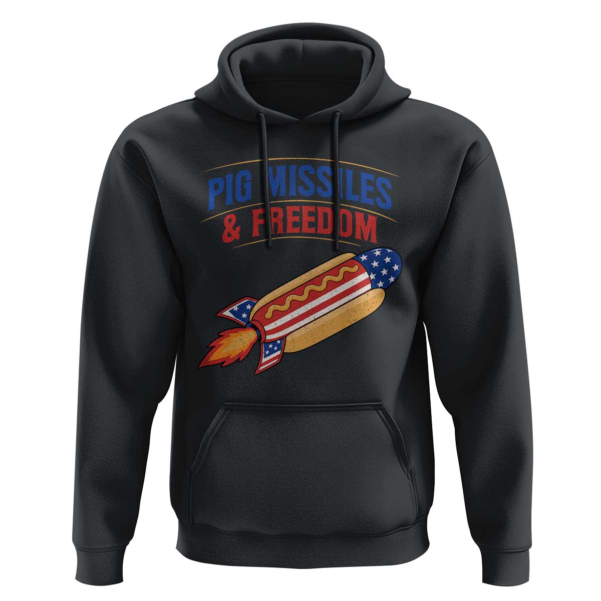 Pig Missiles And Freedom Hot Dog 4th of July Humor Hoodie