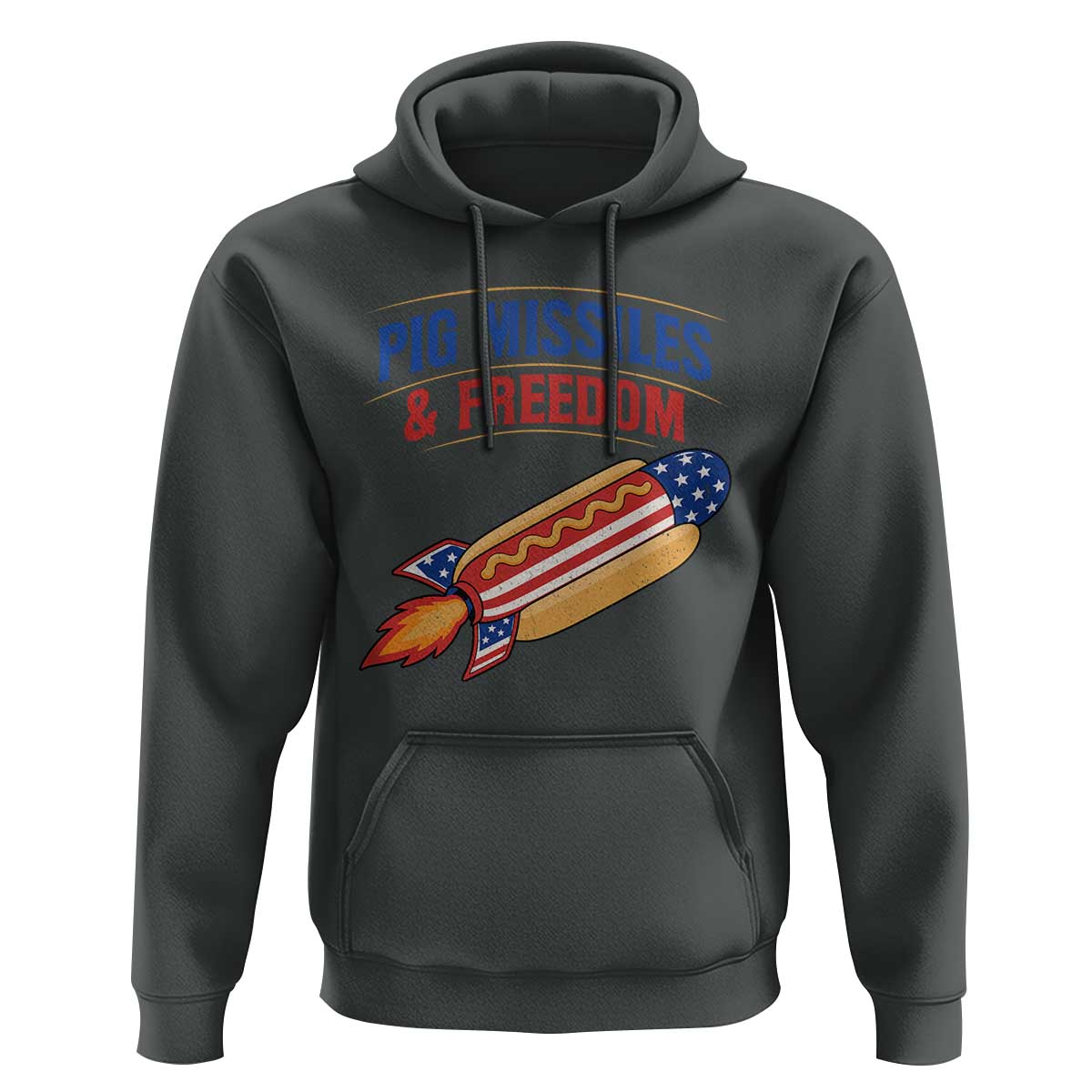 Pig Missiles And Freedom Hot Dog 4th of July Humor Hoodie