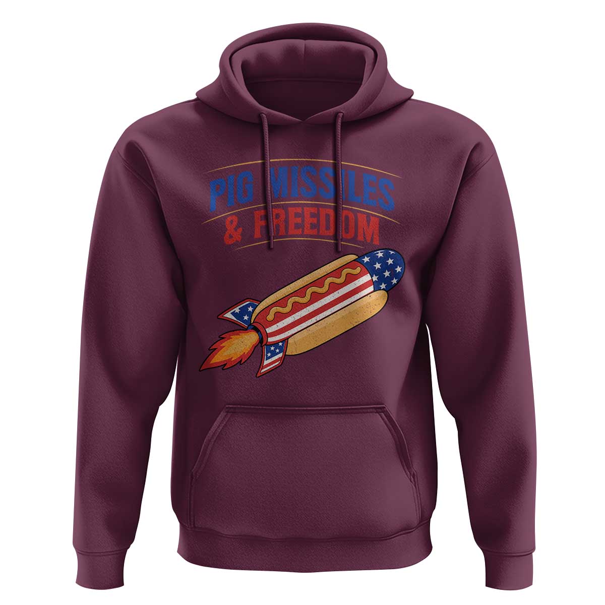 Pig Missiles And Freedom Hot Dog 4th of July Humor Hoodie