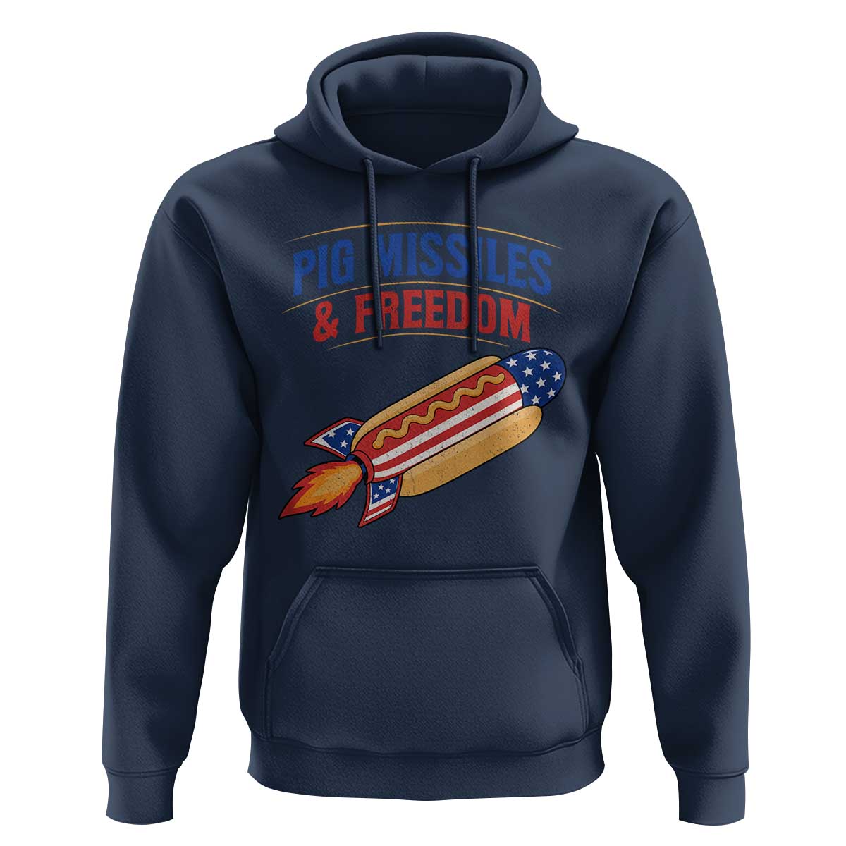 Pig Missiles And Freedom Hot Dog 4th of July Humor Hoodie