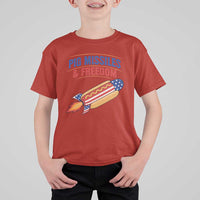Pig Missiles And Freedom Hot Dog 4th of July Humor T Shirt For Kid