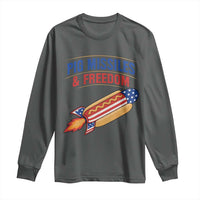 Pig Missiles And Freedom Hot Dog 4th of July Humor Long Sleeve Shirt