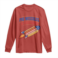 Pig Missiles And Freedom Hot Dog 4th of July Humor Long Sleeve Shirt