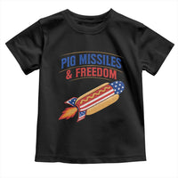 Pig Missiles And Freedom Hot Dog 4th of July Humor Toddler T Shirt