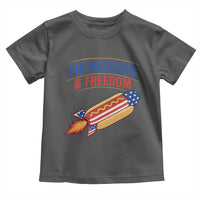 Pig Missiles And Freedom Hot Dog 4th of July Humor Toddler T Shirt