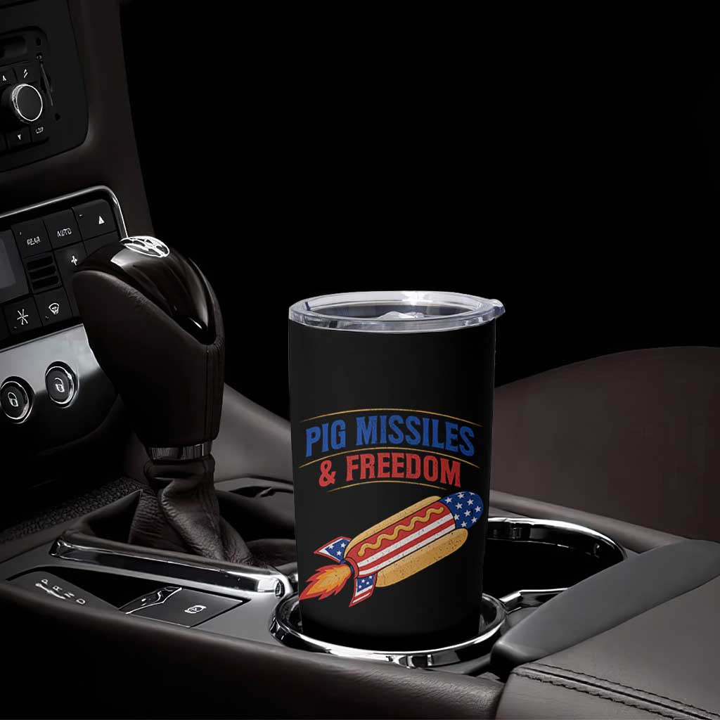 Pig Missiles And Freedom Hot Dog 4th of July Humor Tumbler Cup