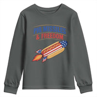 Pig Missiles And Freedom Hot Dog 4th of July Humor Youth Sweatshirt