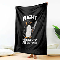 Penguin Flight Was Never An Option Throw Blanket Funny Dark Humor