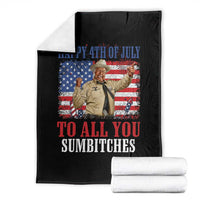 Happy 4th of July To All You Sumbitches Throw Blanket Funny Smokey Patriotic American 70s Movie The Bandit