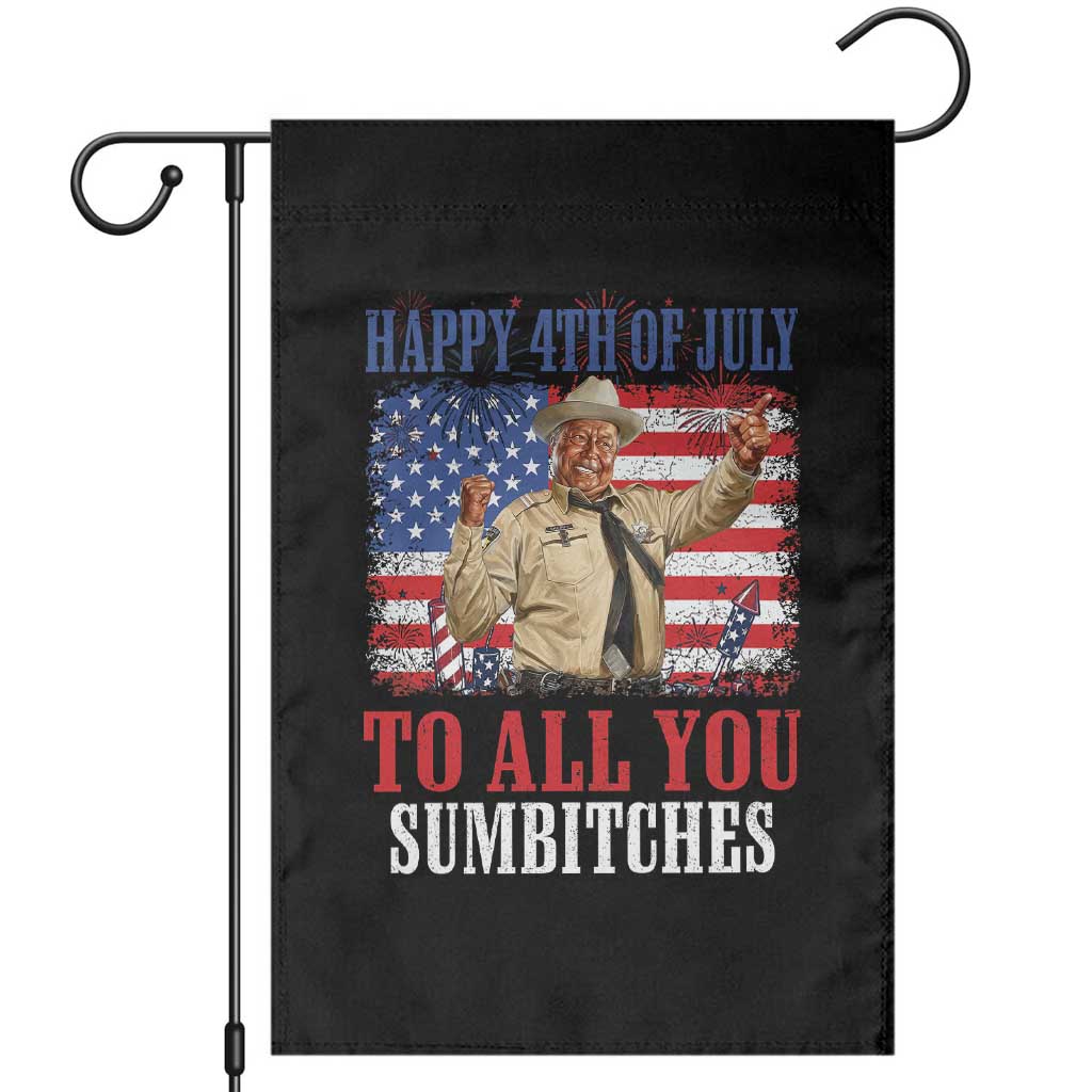 Happy 4th of July To All You Sumbitches Garden Flag Funny Smokey Patriotic American 70s Movie The Bandit