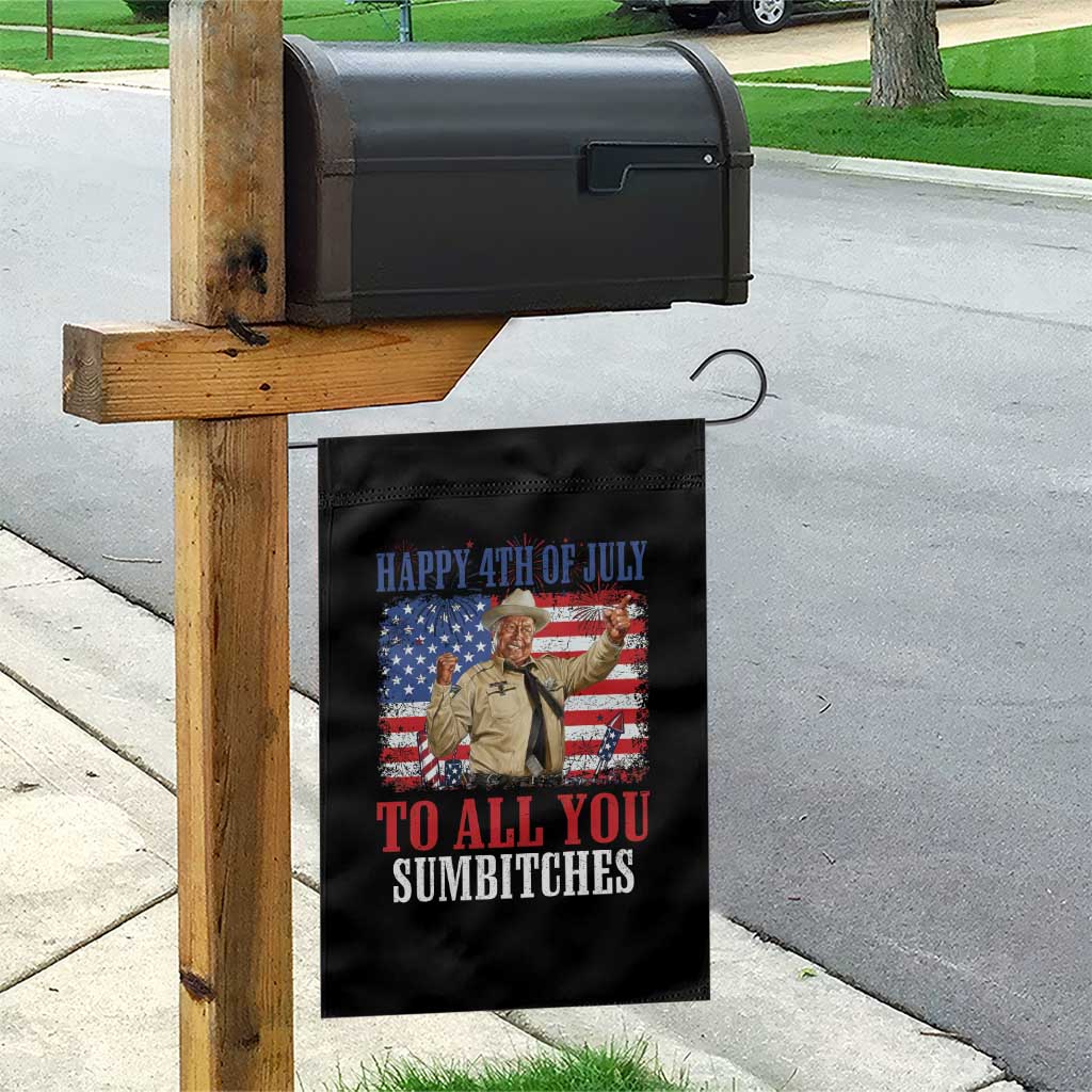 Happy 4th of July To All You Sumbitches Garden Flag Funny Smokey Patriotic American 70s Movie The Bandit