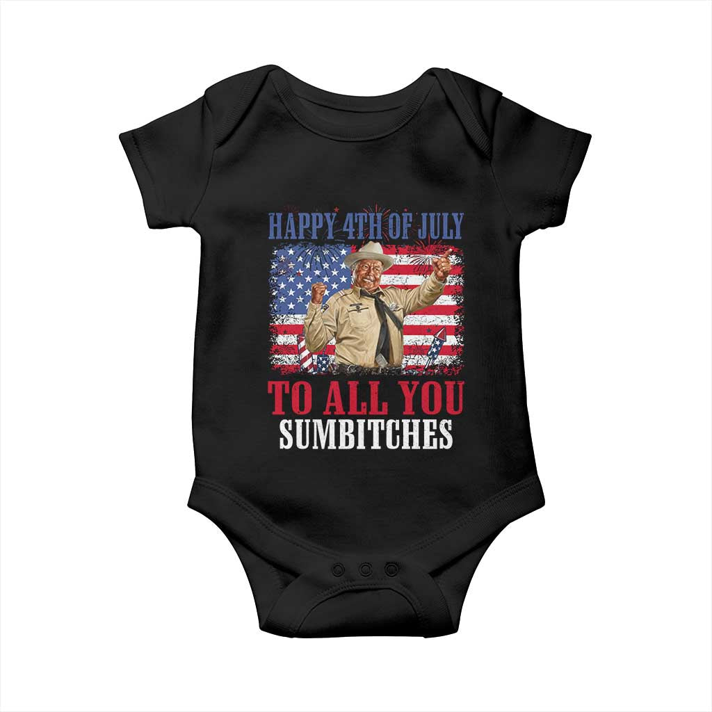 Happy 4th of July To All You Sumbitches Baby Onesie Funny Smokey Patriotic American 70s Movie The Bandit