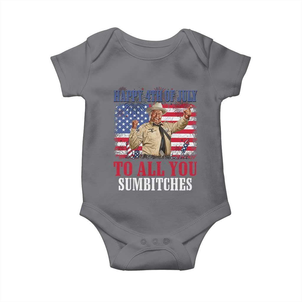 Happy 4th of July To All You Sumbitches Baby Onesie Funny Smokey Patriotic American 70s Movie The Bandit