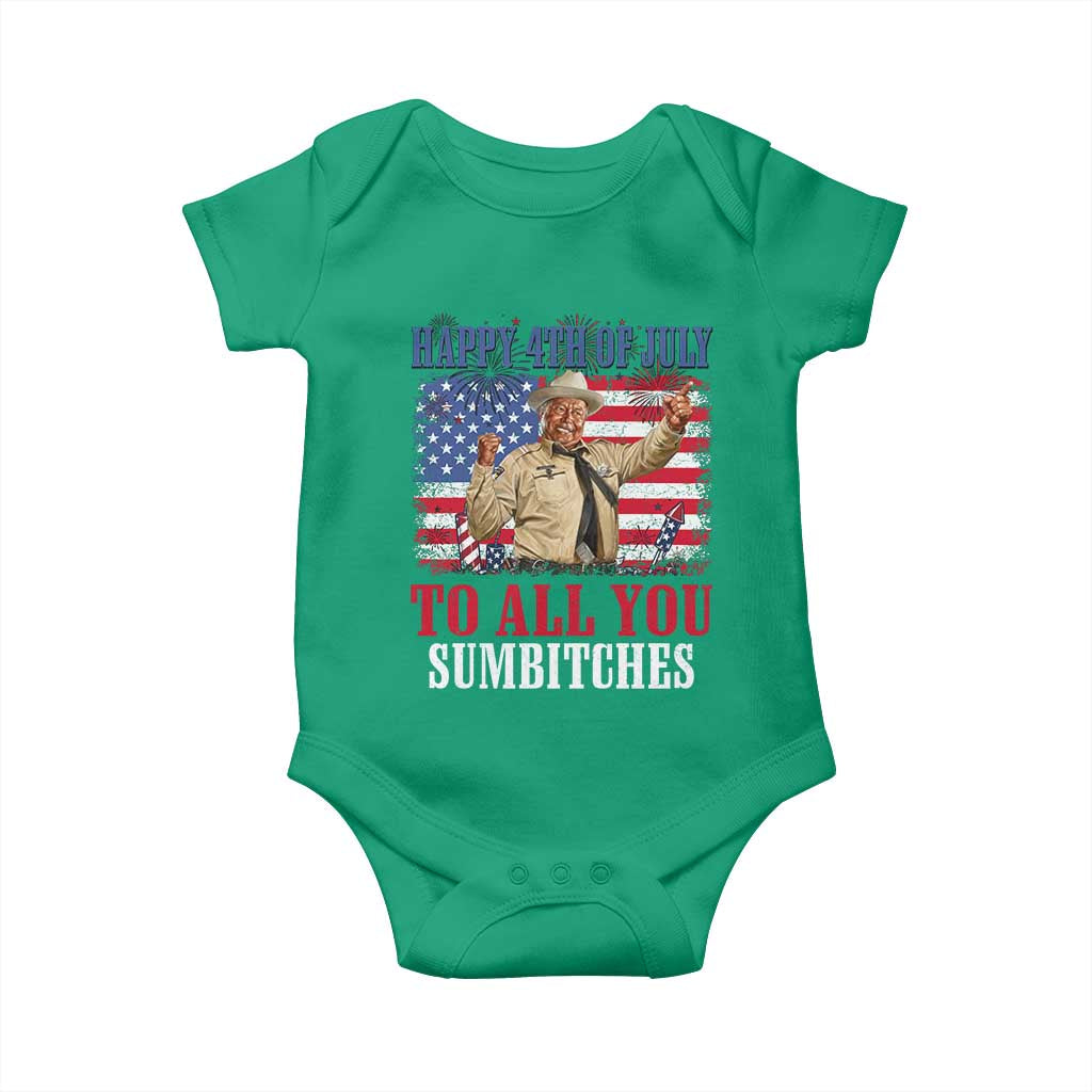 Happy 4th of July To All You Sumbitches Baby Onesie Funny Smokey Patriotic American 70s Movie The Bandit