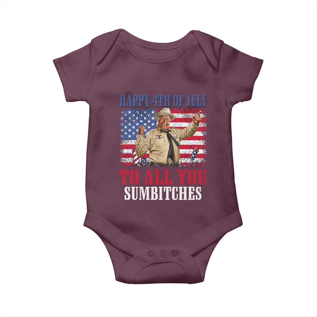 Happy 4th of July To All You Sumbitches Baby Onesie Funny Smokey Patriotic American 70s Movie The Bandit