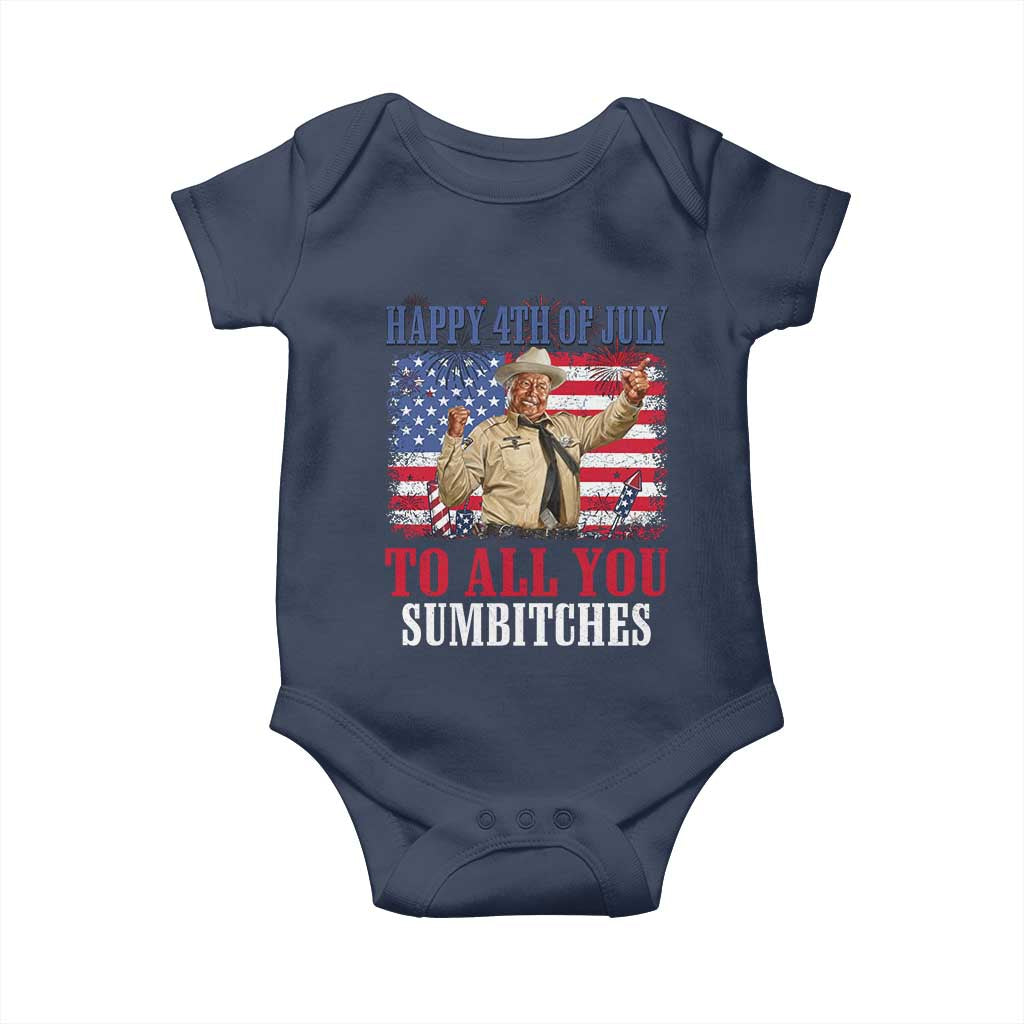 Happy 4th of July To All You Sumbitches Baby Onesie Funny Smokey Patriotic American 70s Movie The Bandit