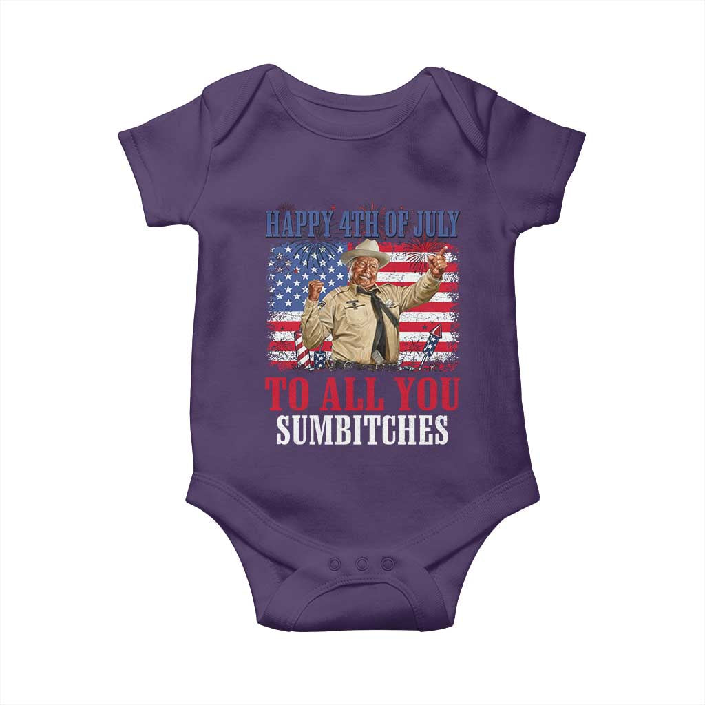 Happy 4th of July To All You Sumbitches Baby Onesie Funny Smokey Patriotic American 70s Movie The Bandit
