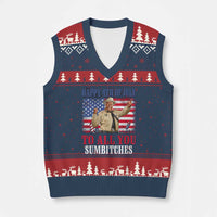 Happy 4th of July To All You Sumbitches V-Neck Knit Sweater Vest Funny Smokey Patriotic American 70s Movie The Bandit