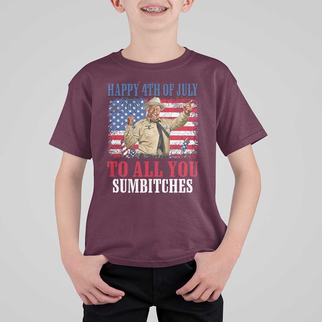 Happy 4th of July To All You Sumbitches T Shirt For Kid Funny Smokey Patriotic American 70s Movie The Bandit
