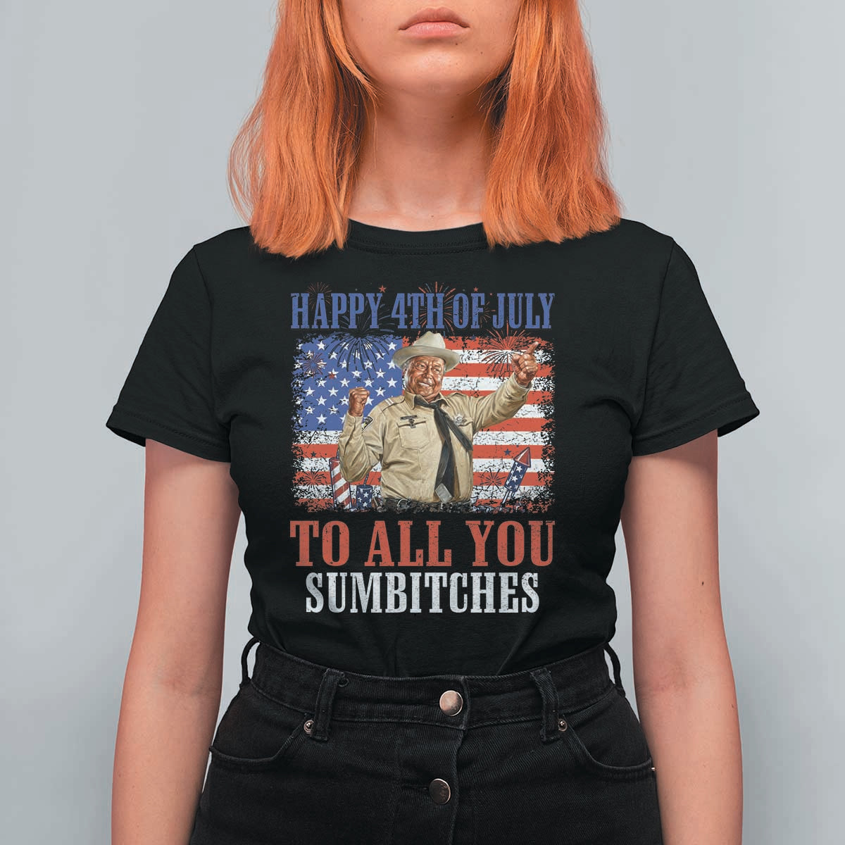 Happy 4th of July To All You Sumbitches T Shirt For Women Funny Smokey Patriotic American 70s Movie The Bandit