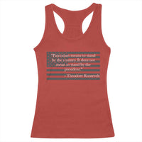 Theodore Roosevelt Racerback Tank Top Patriotism Means To Stand By The Country Not By The President