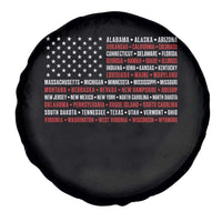 50 US States 4th of July Vintage American Flag Spare Tire Cover