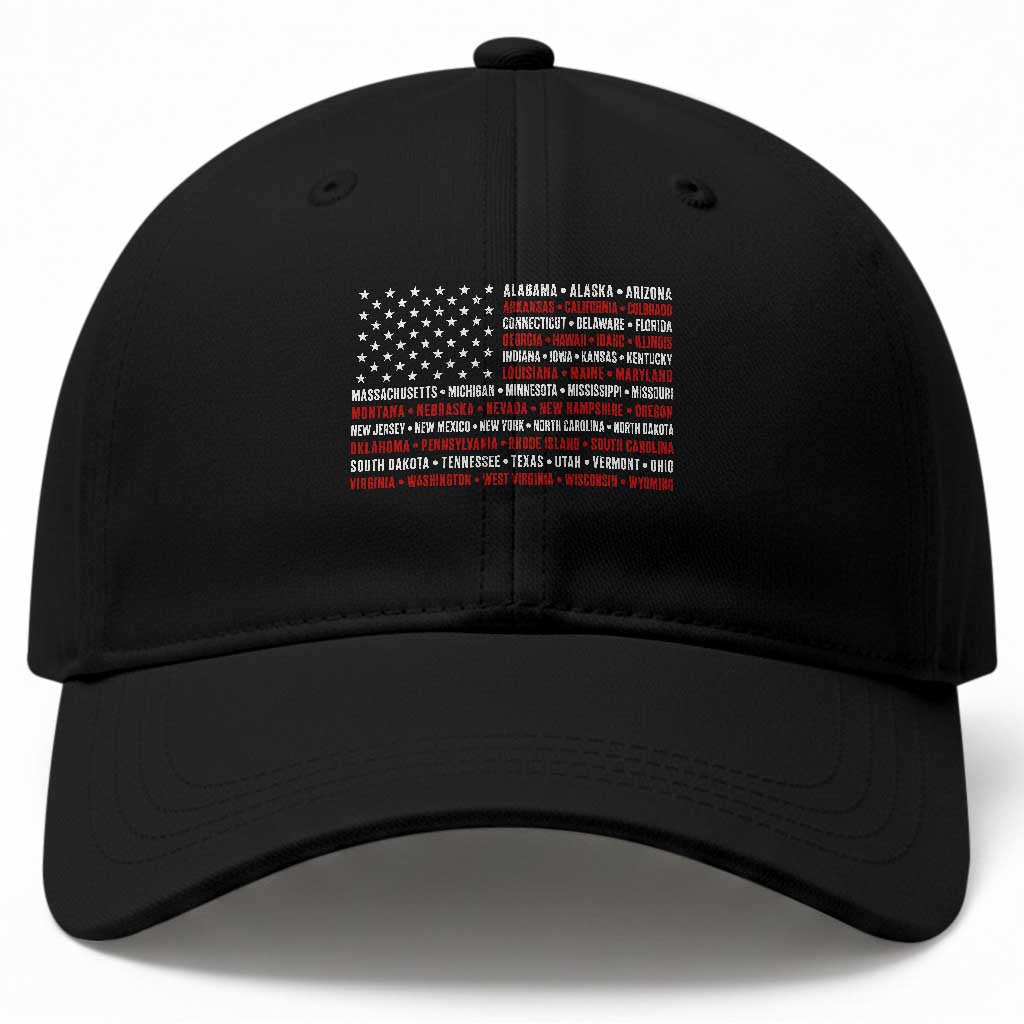 50 US States 4th of July Vintage American Flag Baseball Cap