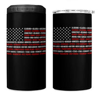 50 US States 4th of July Vintage American Flag 4 in 1 Can Cooler Tumbler