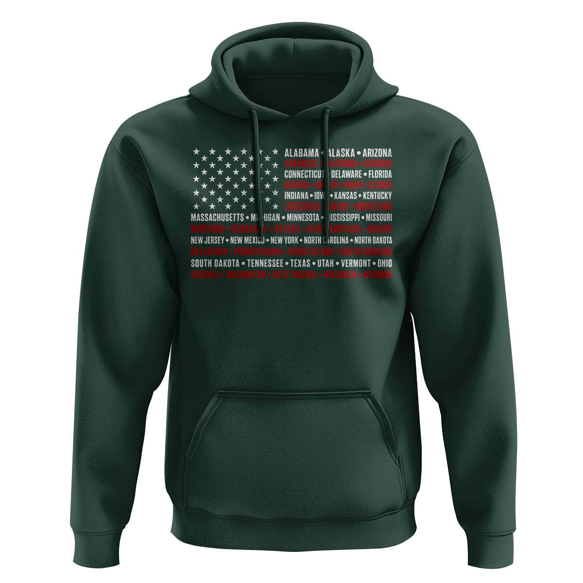50 US States 4th of July Vintage American Flag Hoodie