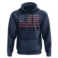 50 US States 4th of July Vintage American Flag Hoodie