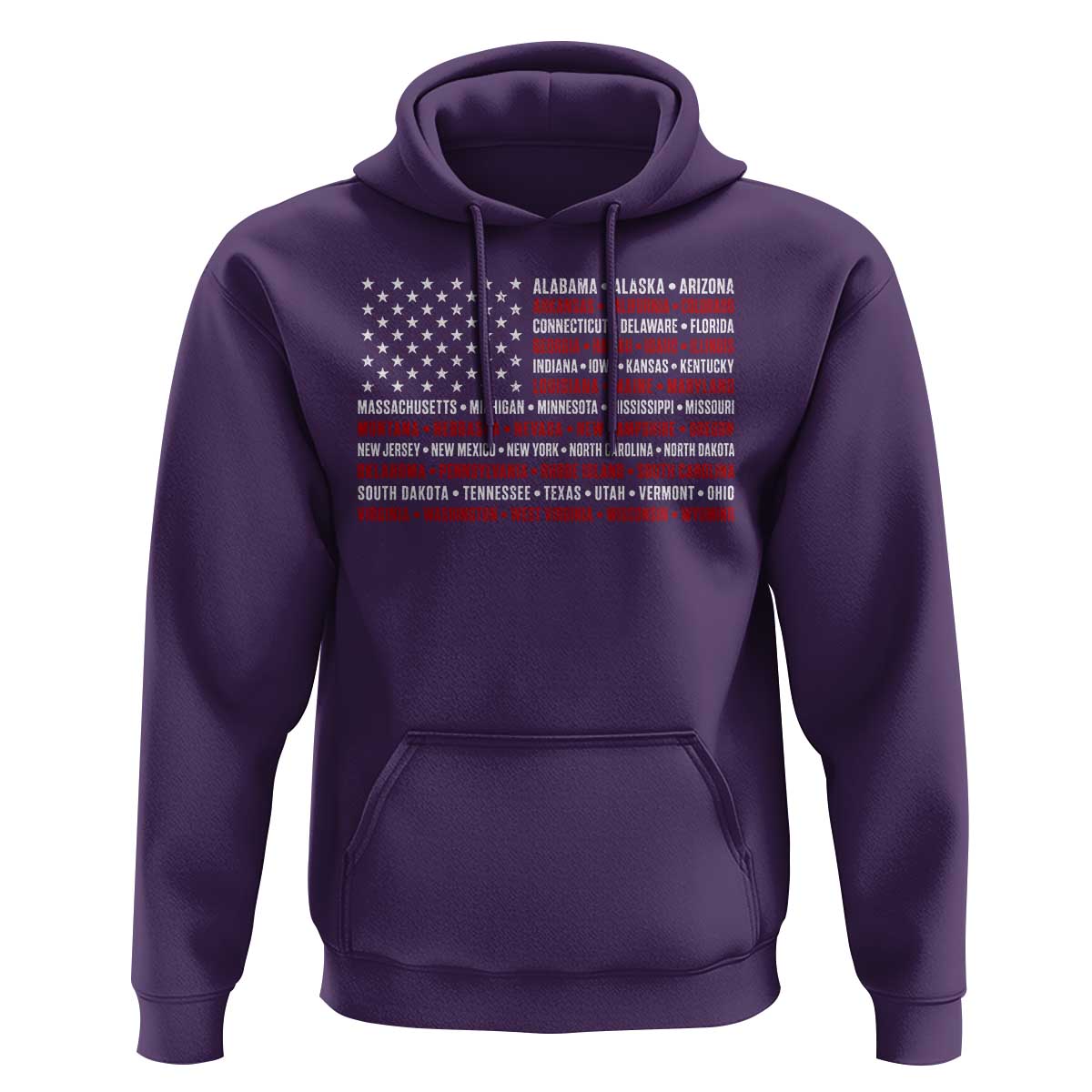 50 US States 4th of July Vintage American Flag Hoodie