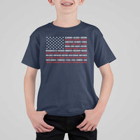 50 US States 4th of July Vintage American Flag T Shirt For Kid