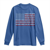 50 US States 4th of July Vintage American Flag Long Sleeve Shirt