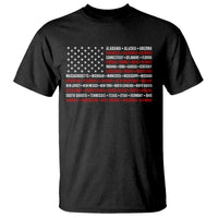 50 US States 4th of July Vintage American Flag T Shirt