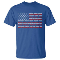 50 US States 4th of July Vintage American Flag T Shirt
