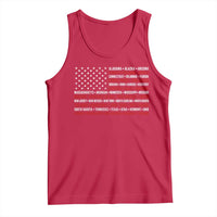 50 US States 4th of July Vintage American Flag Tank Top