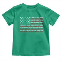 50 US States 4th of July Vintage American Flag Toddler T Shirt