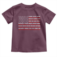 50 US States 4th of July Vintage American Flag Toddler T Shirt