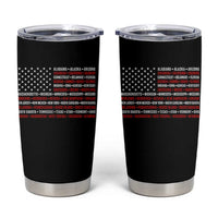 50 US States 4th of July Vintage American Flag Tumbler Cup