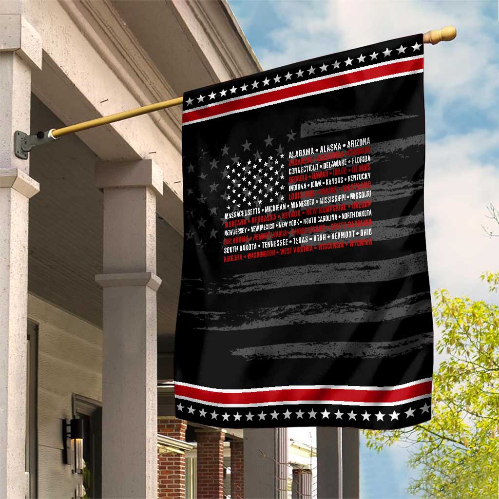 50 US States 4th of July Vintage American Flag Patriotic Garden Flag