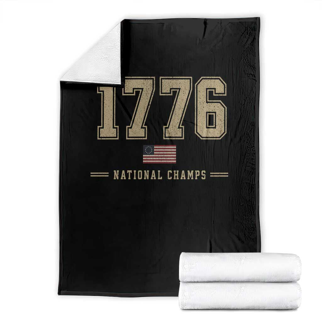 1776 National Champs 250th Anniversary USA 4th of July Throw Blanket
