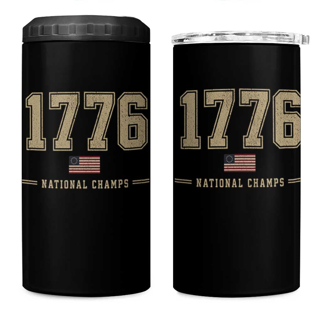 1776 National Champs 250th Anniversary USA 4th of July 4 in 1 Can Cooler Tumbler